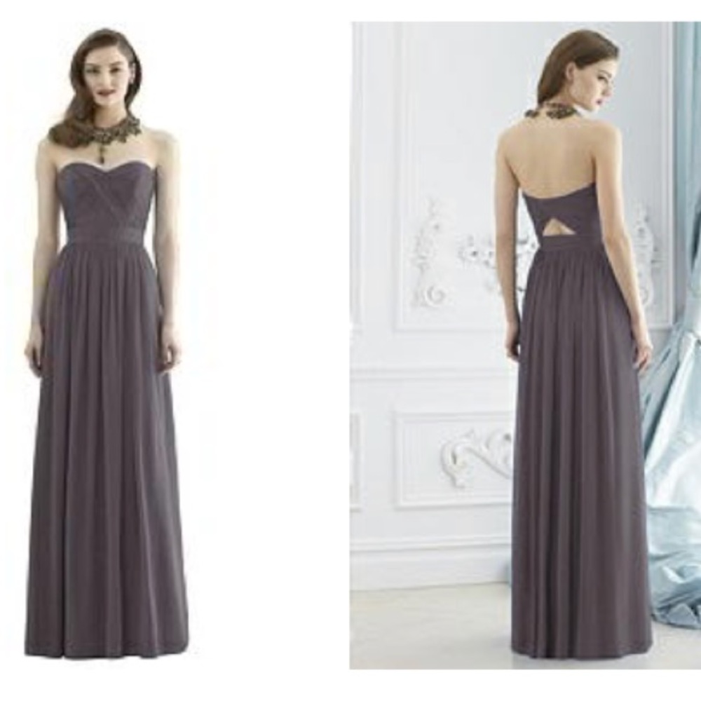 Dessy bridesmaid dress in Stormy